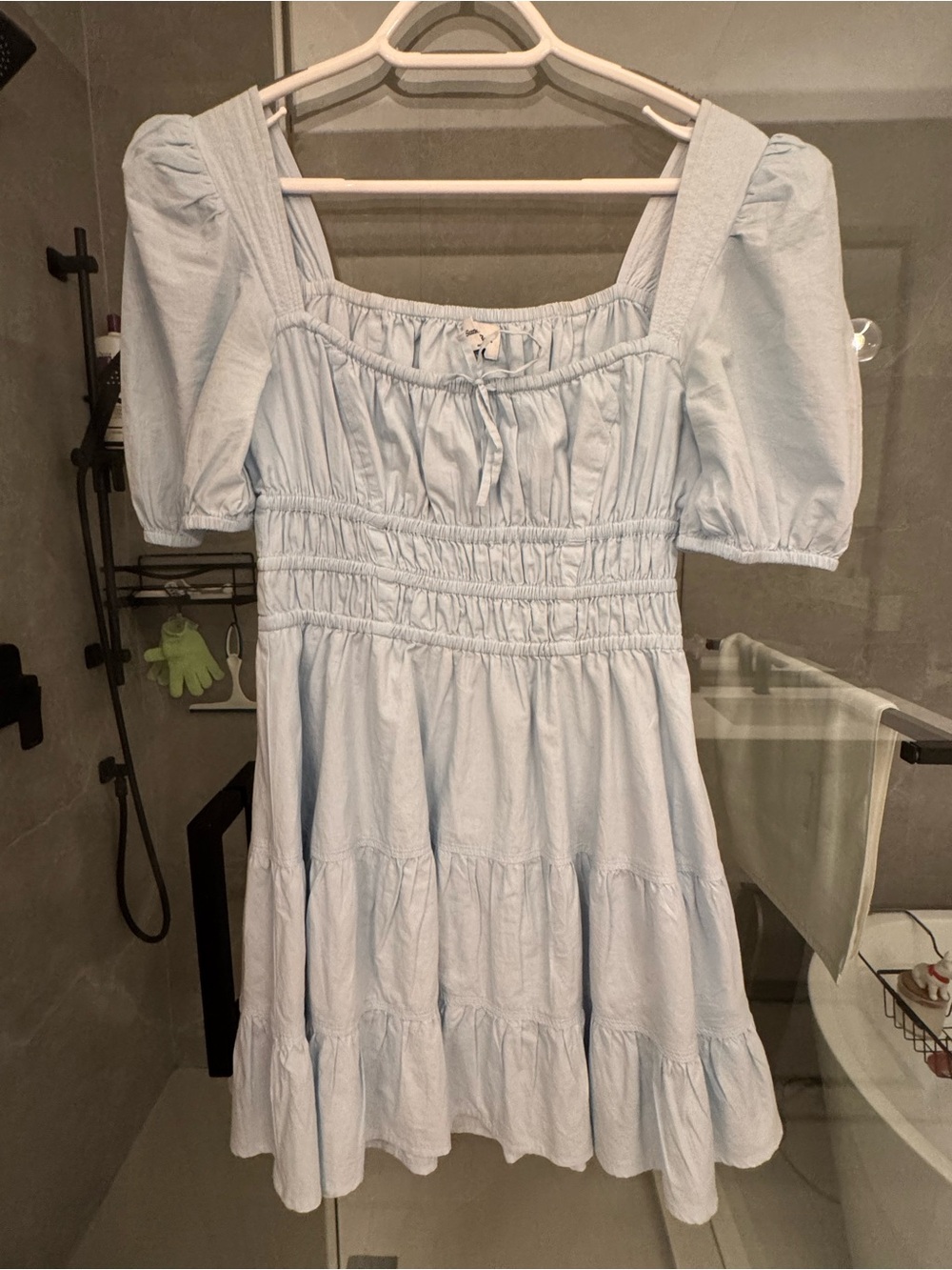 ARITZA Sunday Best Pale Blue Elastic Waist Dress